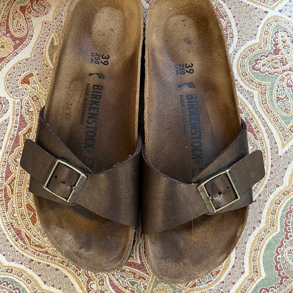 Birkenstock Shoes Gently Worn Madrid Birkoflor Metallic Bronze Birkenstocks Poshmark